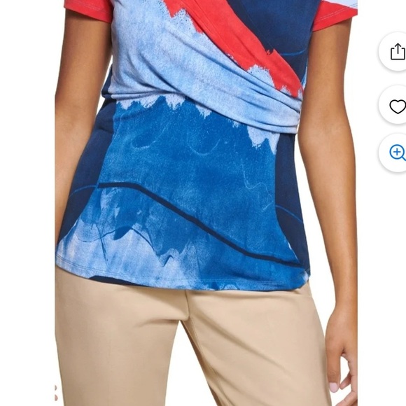 DKNY Women's Printed Wrap Front Top sz XXL - Picture 7 of 7